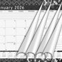 2026 Monthly Spiral-Bound Wall/Desk Calendar - 12 Months Desktop - B&W - (Edition #017)