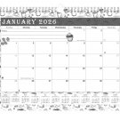 2026 Monthly Spiral-Bound Wall/Desk Calendar - 12 Months Desktop - B&W - (Edition #030)