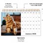 2026-12 Months Desk Calendar Desktop Planner with To-Do List (Cats)