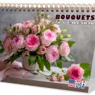 2026-12 Months Desk Calendar Desktop Planner with To-Do List (Bouquets)