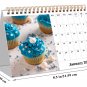 2026-12 Months Desk Calendar Desktop Planner with To-Do List (Cupcakes)