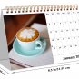 2026-12 Months Desk Calendar Desktop Planner with To-Do List (Coffee Time)