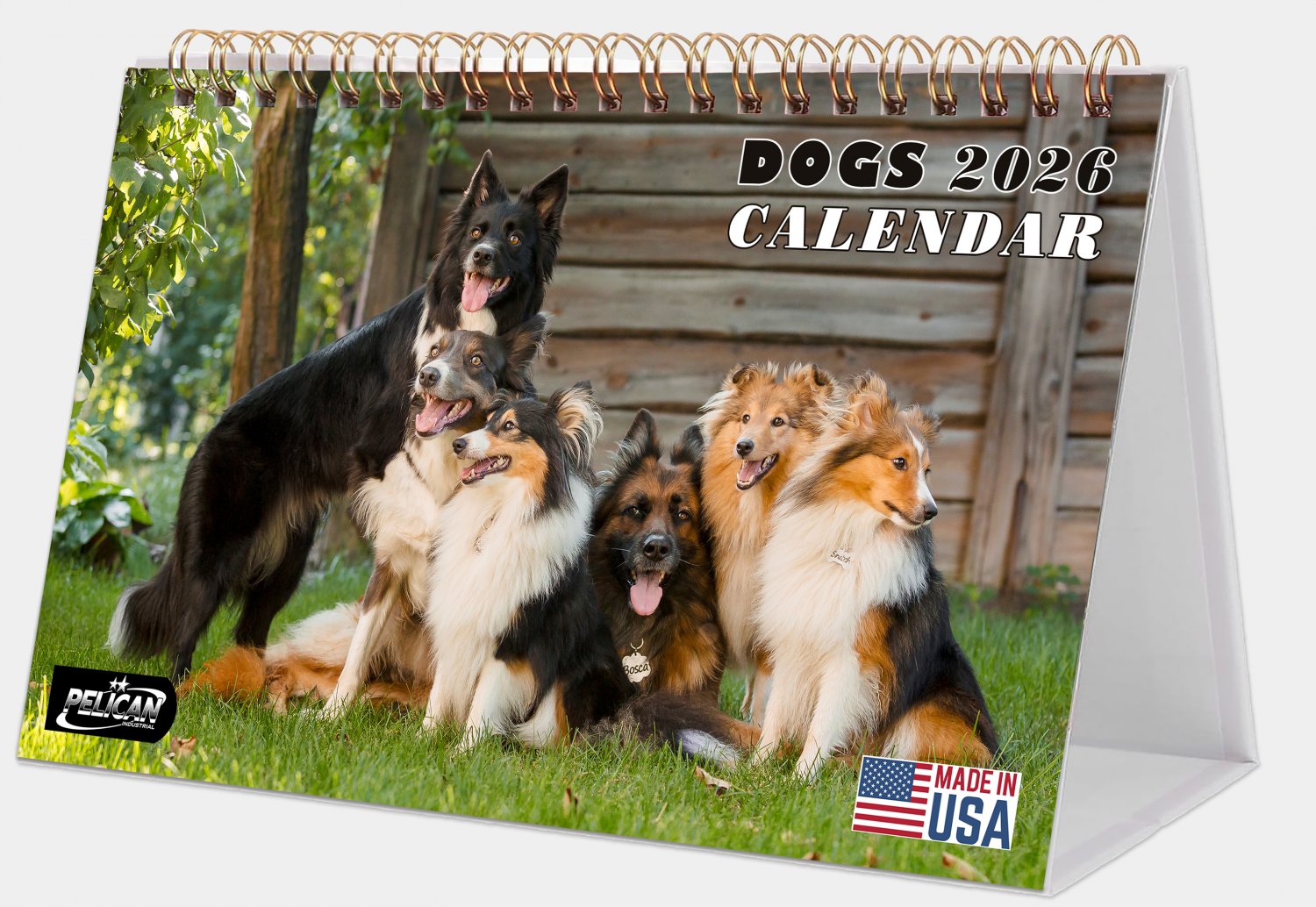 2026-12 Months Desk Calendar Desktop Planner with To-Do List (Dogs)