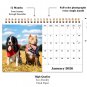 2026-12 Months Desk Calendar Desktop Planner with To-Do List (Dogs)