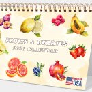 2026-12 Months Desk Calendar Desktop Planner with To-Do List (Fruits & Berries)