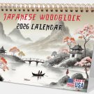 2026-12 Months Desk Calendar Desktop Planner with To-Do List (Ukioy-e Birds)