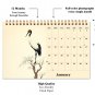 2026-12 Months Desk Calendar Desktop Planner with To-Do List (Ukioy-e Birds)