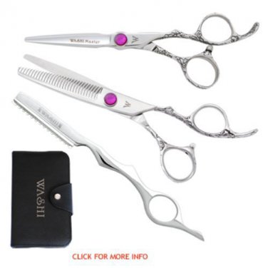 washi bb master shear scissor set forged japanese hitachi v-10 steel haircut bun