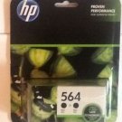 Set of 2 NEW HP #564 Black Ink Cartridge New Generation 140 Genuine