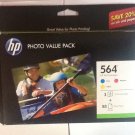 HP Photo Value Pack ( 3 Colors - 564 Ink Cartridges / 85 Sheets 4x6 Glossy Photo