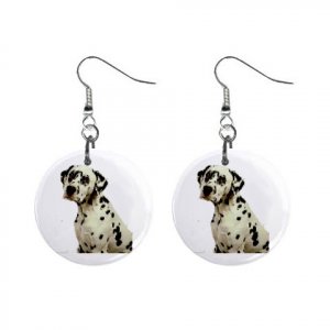 Dalmatian 1" Button Earrings 12100109