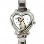 Dalmatian Heart Shape Italian Charm Watch 12100120