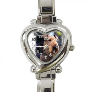 Airedale Terrier Heart Shape Italian Charm Watch 12100169