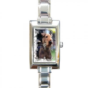 Airedale Terrier Rectangular Italian Charm Watch  12100155