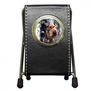 Airedale Terrier Pen Holder Desk Clock  12100172