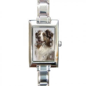 Australian Shepherd Rectangular Italian Charm Watch  12102622