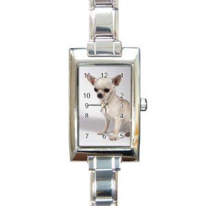 Chihuahua Dog Rectangular Italian Charm Watch 12102671