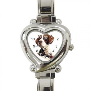 Pointer Dog Heart Italian Charm Watch 12125442