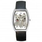 Westies West Highland White Terriers Dog Barrel Style Metal Watch 12111274