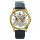 Westies - West Highland White Terriers Dog Round Gold Metal Watch Unisex 12111267