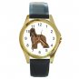 Afghan Hound Dog Round Gold Metal Watch Unisex 12112189