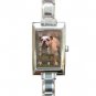 Bulldog Bull Dog Rectangular Italian Charm Watch 12124820