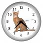 Abyssinian Cat Pet Lover Wall Clock Silver 12168394