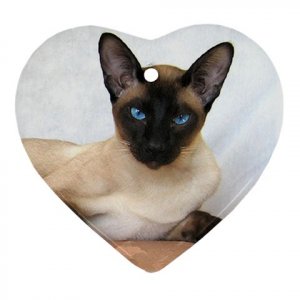 Siamese Cat Pet Lover Ornament Heart  12203169