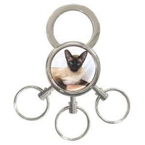 Siamese Cat Pet Lover 3 Ring Key Chain 12203185