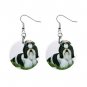 Shih Tzu Dog Pet Lover Jewelry Button Earrings 12112153