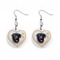 Black Lab Labrador Retriever Dog Heart Pet Lover Jewelry Button Earrings 12977545