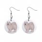 American Eskimo Dog Pet Lover Jewelry Button Earrings 13018514