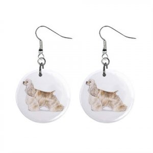 Cocker Spaniel Dog Pet Lover Jewelry Button Earrings 13018520