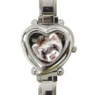 Ferret Pet Heart Italian Charm Watch 17473625