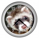 Ferret Pet Lover Wall Clock Silver 17473604
