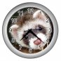 Ferret Pet Lover Wall Clock Silver 17473604