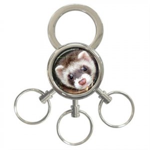 Ferret Pet Lover 3 Ring Key Chain 17473608