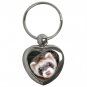 Ferret Pet Lover  Key Chain Heart 17473615
