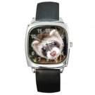 Ferret Pet Lover Square Metal Watch Unisex 17473623