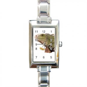 Iguana Lizard Reptile Rectangular Italian Charm Watch 12239827