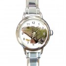 Iguana Lizard Reptile Round Italian Charm Watch 12239828