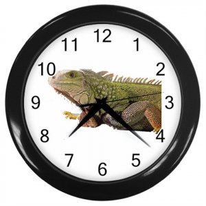 Iguana Lizard Reptile Pet Lover Black Wall Clock 12239849