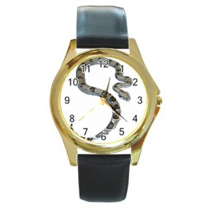 Boa Pet Lover Round Gold Metal Watch Unisex  12240335