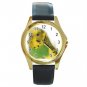 Parakeet Bird Pet Lover Round Gold Metal Watch Unisex 16301617
