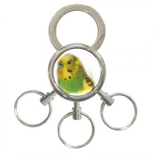 Parakeet Bird Pet Lover 3 Ring Key Chain 16301618