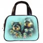 Black Designer 100% Leather Puppies Puppy Handbag Purse #19334245