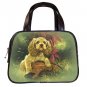 Black Designer 100% Leather Spaniel pet dog Handbag Purse #19334325