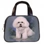 Black Designer 100% Leather BISHON FRISE pet dog Handbag Purse #19335493
