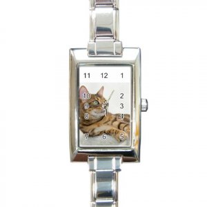BENGAL CAT Rectangular Italian Charm Watch 20034204