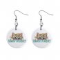 New Kitten Cat Nobody Purrfect 1" Round Button Dangle Earrings Jewelry 13020081